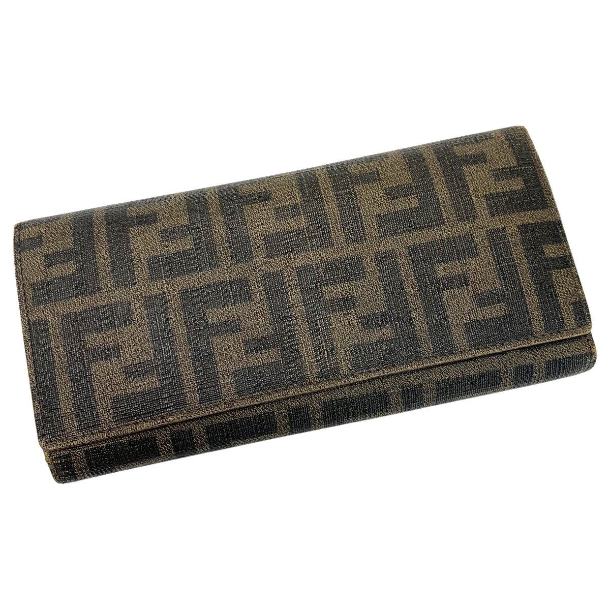 FENDI フェンディ ズッカ 8M0065 ブラウン 3つ折り長財布 メンズ レディース