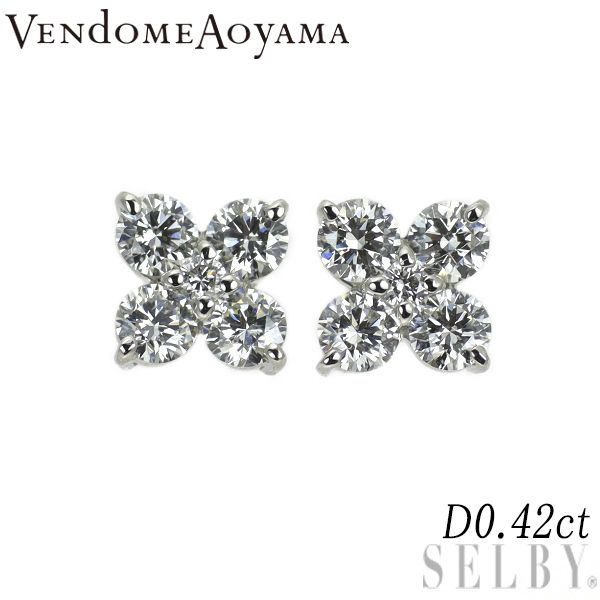 ヴァンドーム青山 ダイヤ VENDOMEAOYAMA pt950 ピアス ヴァンドーム青山 Pt950/ Pt900 ダイヤモンド ピアス 0.42ct
