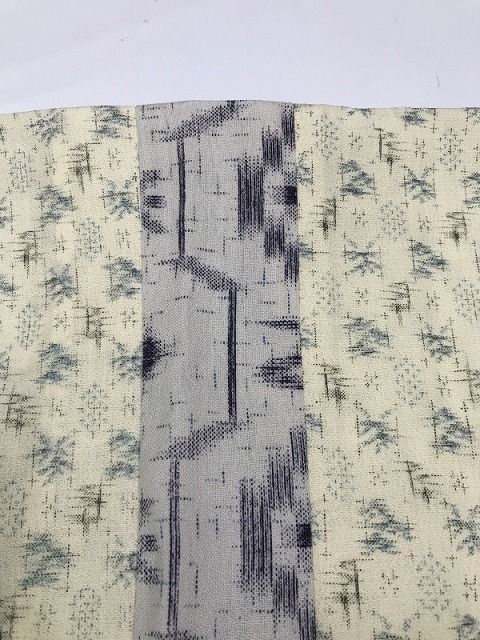  Lサイズ リメイク男物シリーズ ウール クリーム地に絣模様 福服特製 着物 着物 浴衣