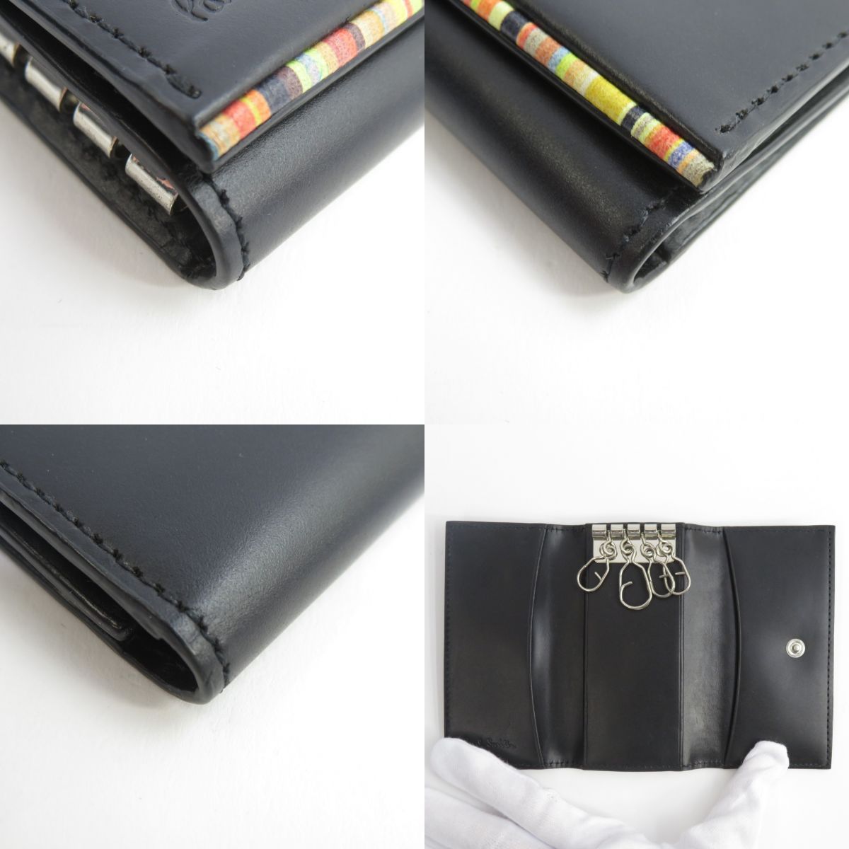 Paul Smith ポール・スミス ストライプポイント 4連 キーケース ※中古