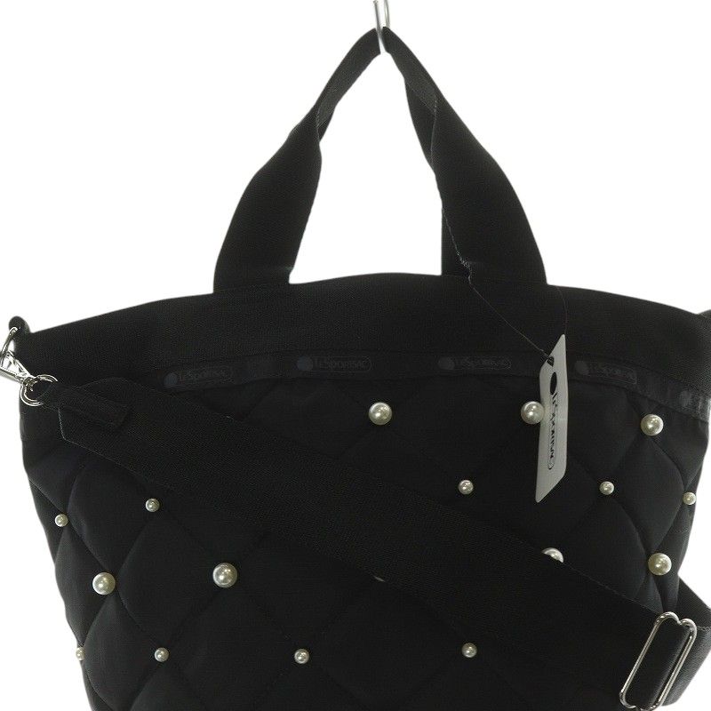 希少 LeSportsac レスポートサック パール ブラック ショルダーバッグ LeSportsac ショルダーバッグ バッグ SM SATCHEL W PEARLS