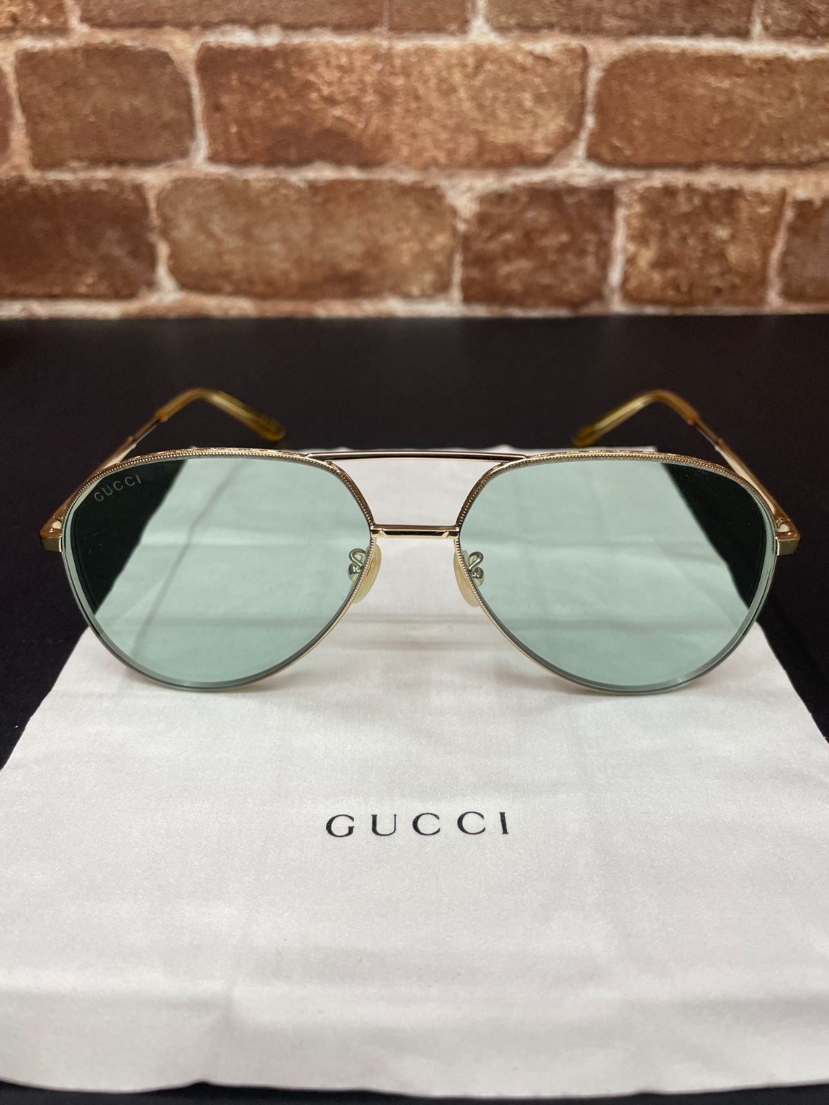 GUCCI グッチ アビエーター サングラス GG0356S 004 shiny gold and