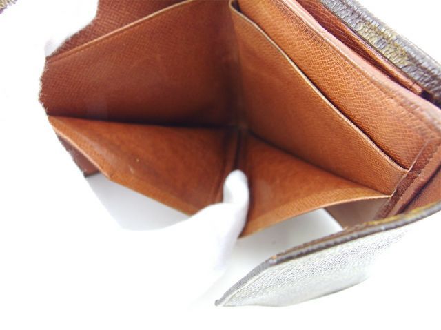 ルイ ヴィトン Wホック 財布 ブランド財布 さいふ 三つ折り ミニ財布 レディース メンズ アウトレット 夏 アイテム 自分用 ブラウン ベージュ ポルトモネビエ（旧タイプ） モノグラムキャン
