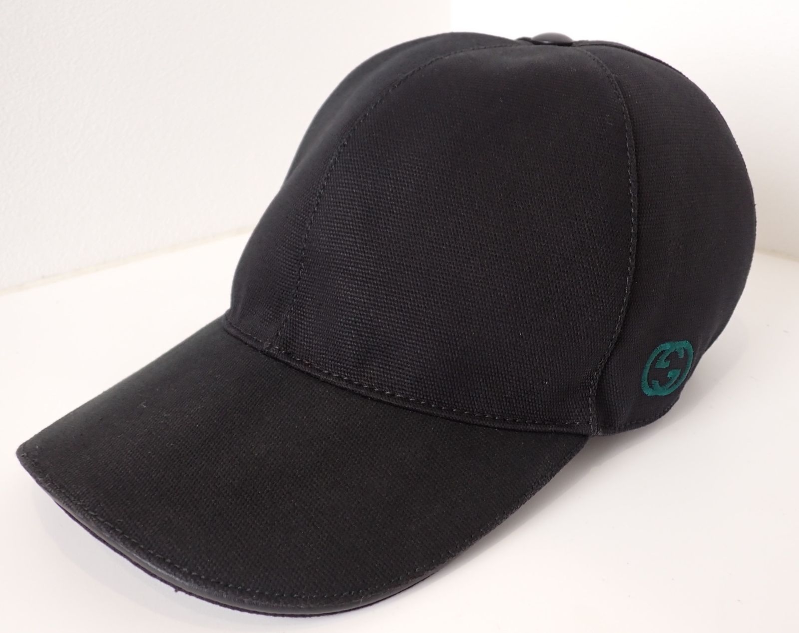 美品■グッチ　ベースボールキャップ　インターロッキング　シェリーライン　黒色　L 美品 GUCCI(グッチ) シェリーライン ベースボールキャップ インター