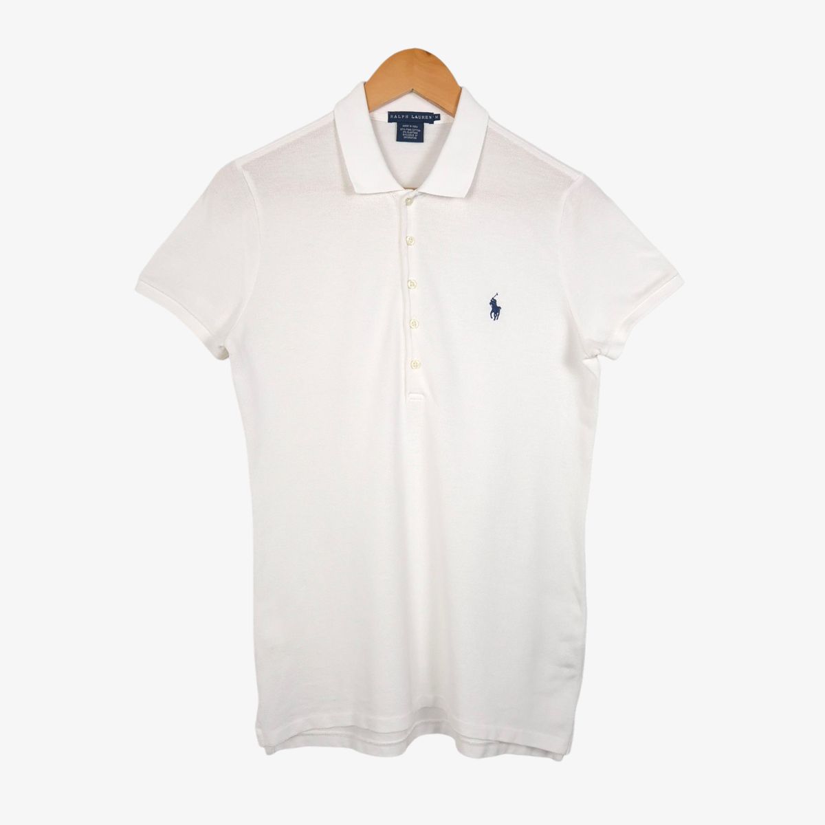 POLO RALPH LAURENラルフローレンコットンシャツ半袖　白　Ｌ ポロ ラルフローレン ポロシャツ 半袖 メンズ レディース US