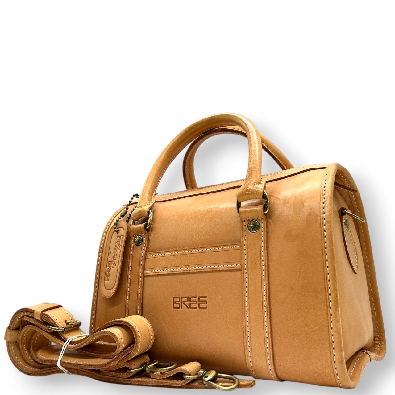 レア BREE オールレザー ボストンバッグ 2way 本革 ショルダーバッグ 美品】BREE ブリー 2WAY ボストンバッグ ハンドバッグ