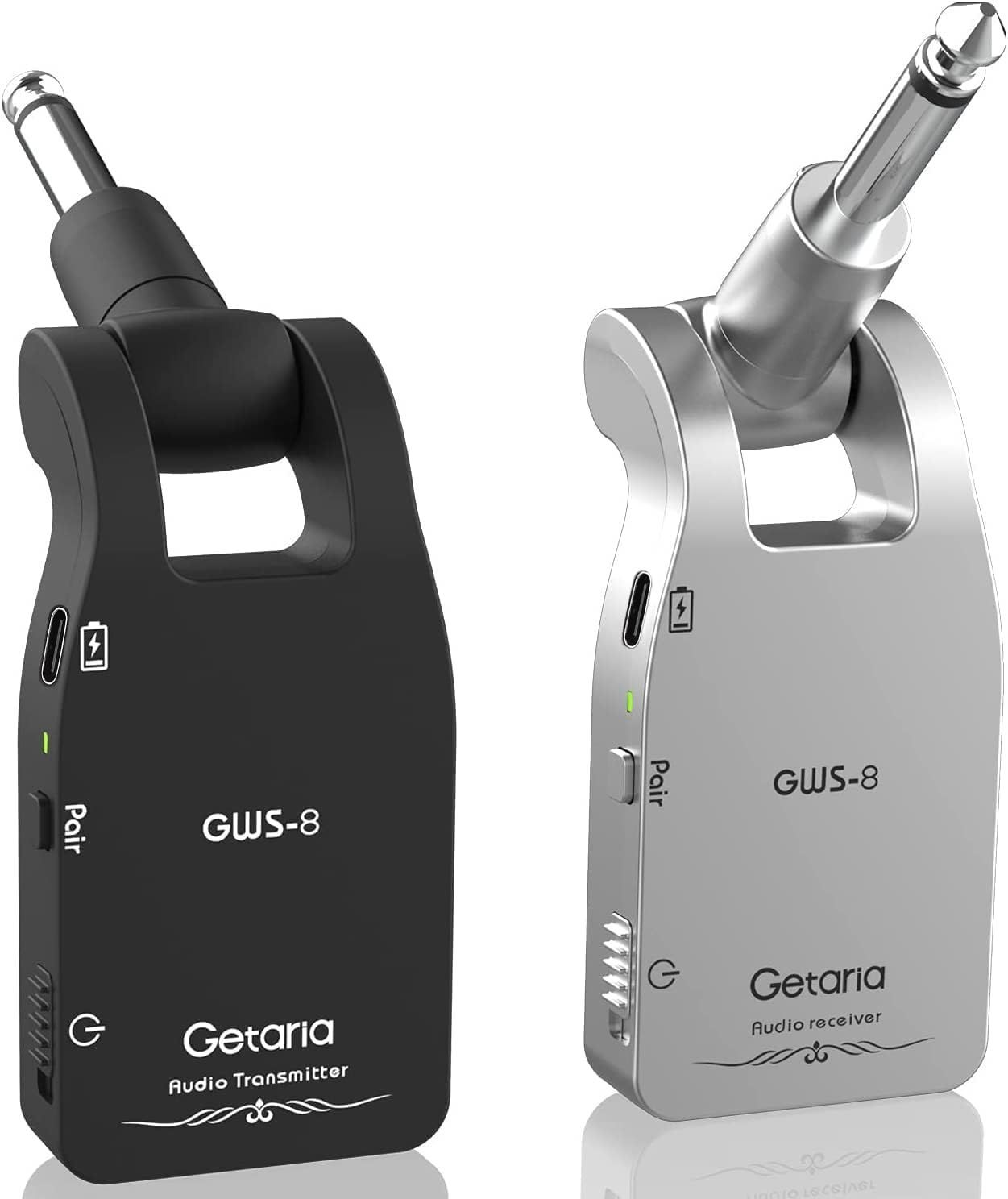 数量 送受信機 ギターワイヤレスシステム 280°回転 1対多 GWS-8 USB-C充電式 トランスミッター＆レシーバー Getaria エレクトリックギターベース楽器用