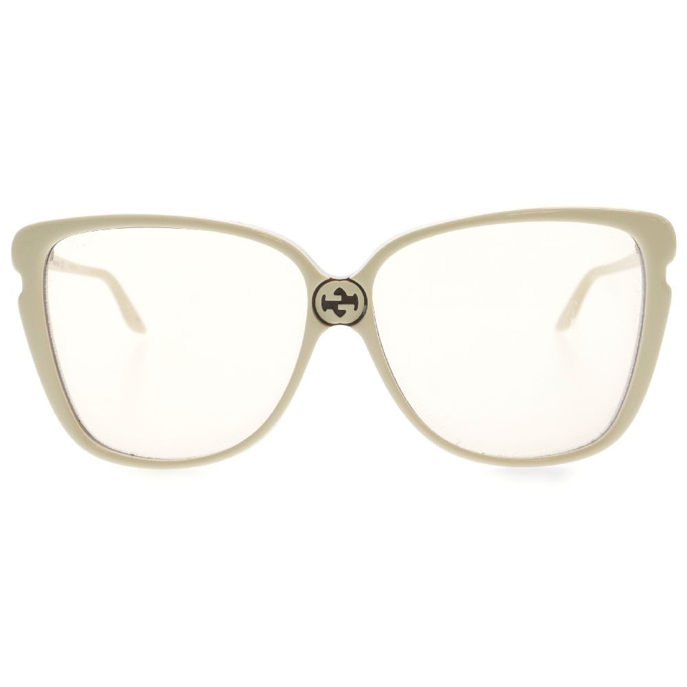 GUCCI グッチ バタフライ ビッグフレームサングラス ベージュ GG0709S GUCCI (グッチ) バタフライ ビッグフレームサングラス メガネ クリア