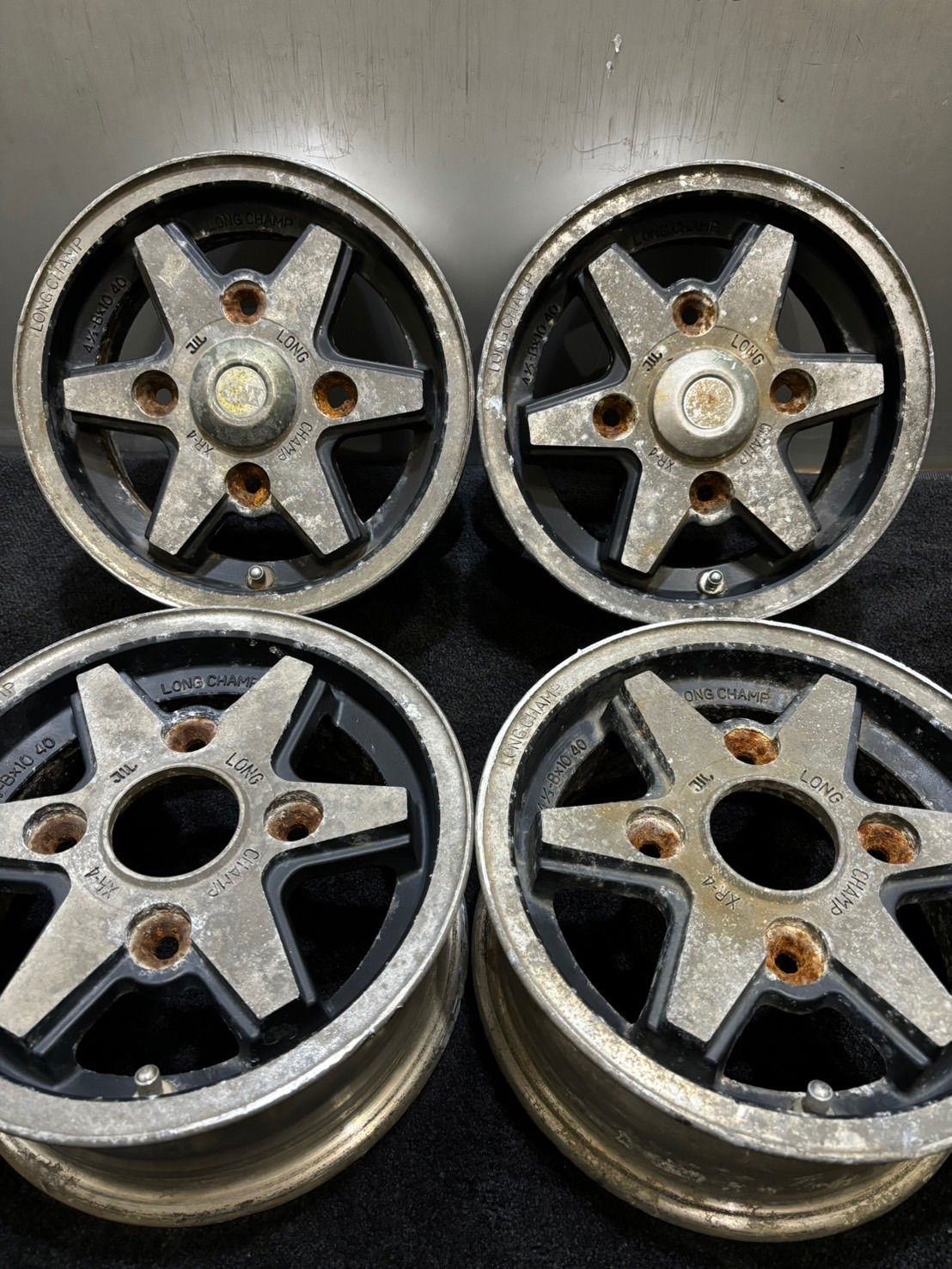 LONG CHAMP XR-4 10インチ 4 3|1J 40 110 4H アルミホイール 4本 ロンシャン 旧ダイハツ ミゼット アトレー ミラ 1-I944