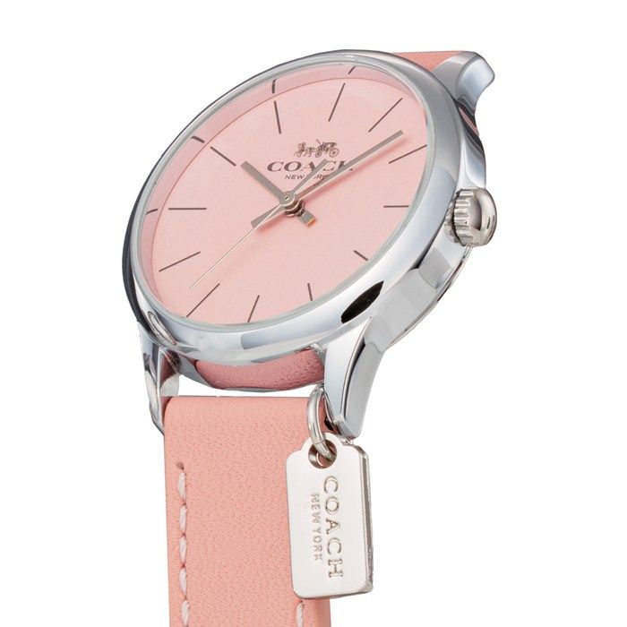 COACH アナログ時計 ピンクレザー コーチ Coach 腕時計 ルビー  