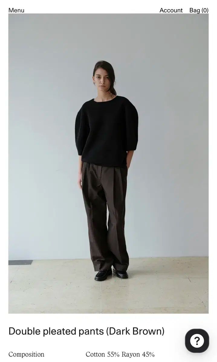 Peces double pleated pantsペセエス ダークブラウン
