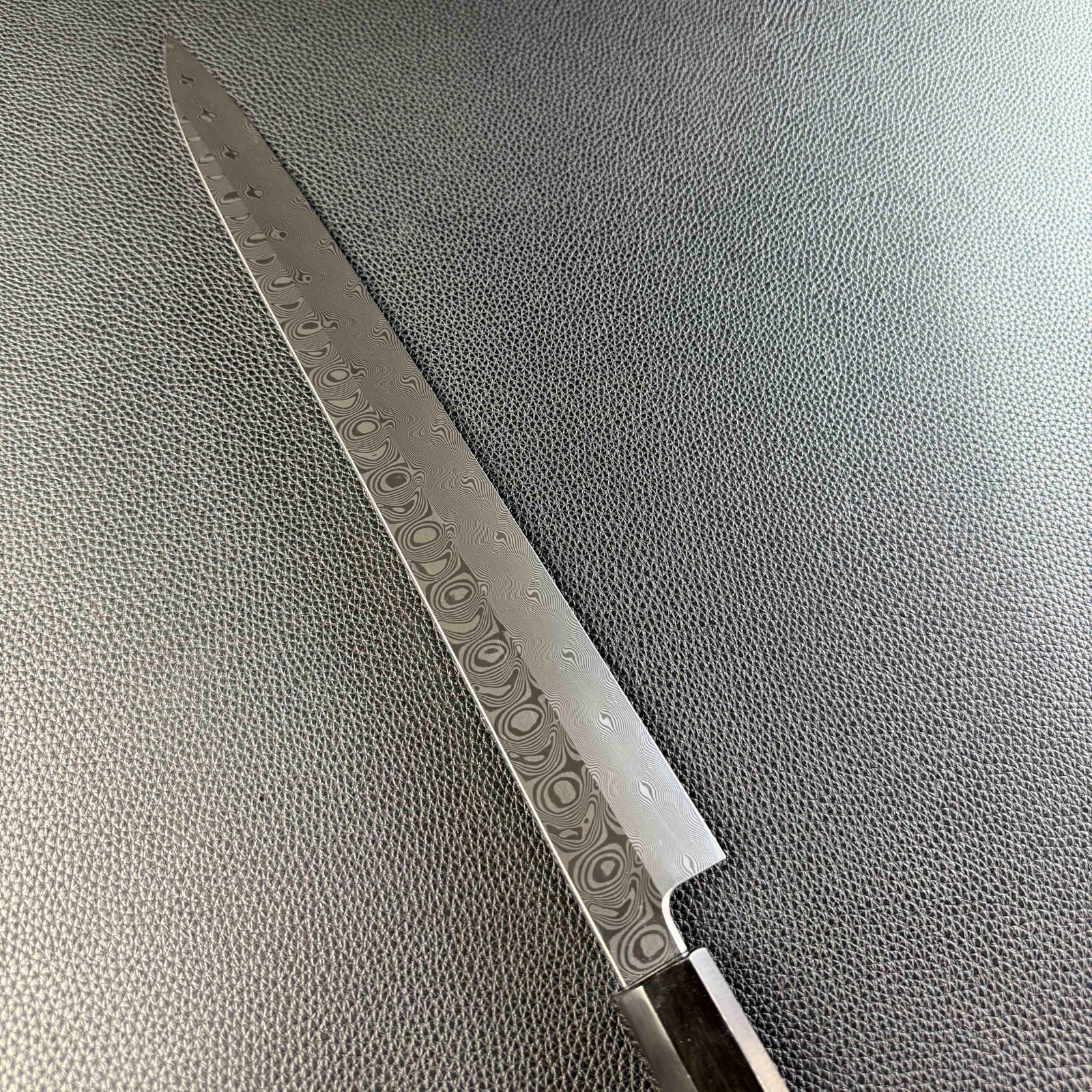 柳刃包丁 尺一（刃渡り330mm）ダマスカス鋼 本刃付け 和包丁 刺身包丁