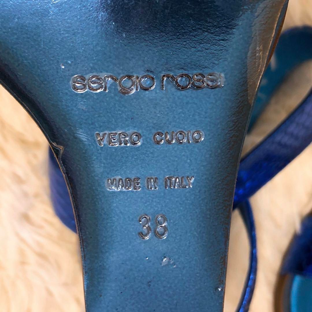  sergio rossi セルジオロッシ サンダル ハイヒール ブルー 38 サンダル サンダル ミュール