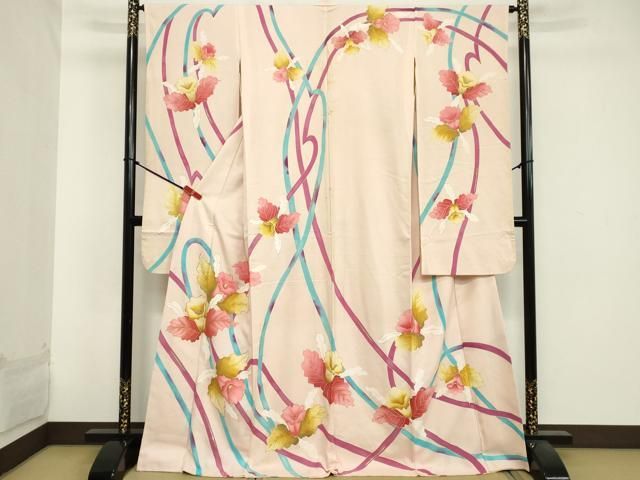 平和屋着物□豪華振袖 駒刺繍 草花文 金彩 正絹 逸品 DAAY3539cd