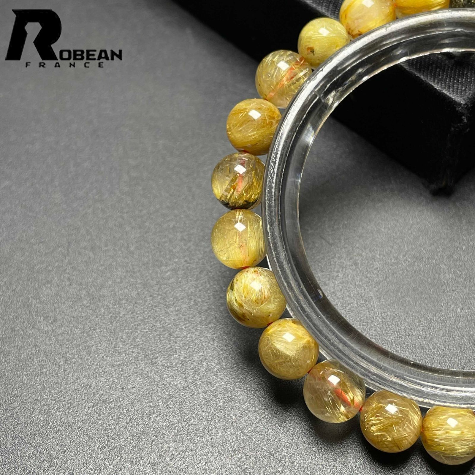 希少 EU製 定価7万円ROBEAN・極!極満針ルチルクォーツブレスレット 