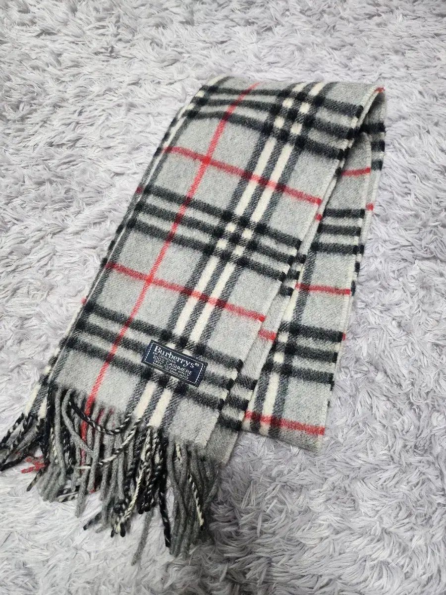 BURBERRY バーバリー カシミヤ マフラー グレー チェック