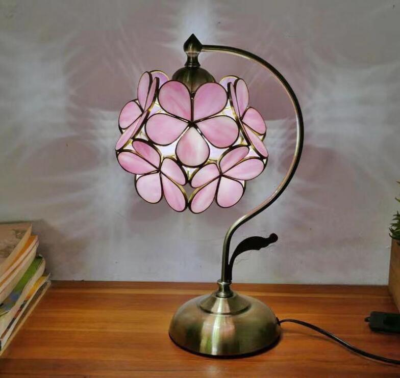 卓上スタンド寝室|書斎 暖かい ステンドランプ ステンドグラス