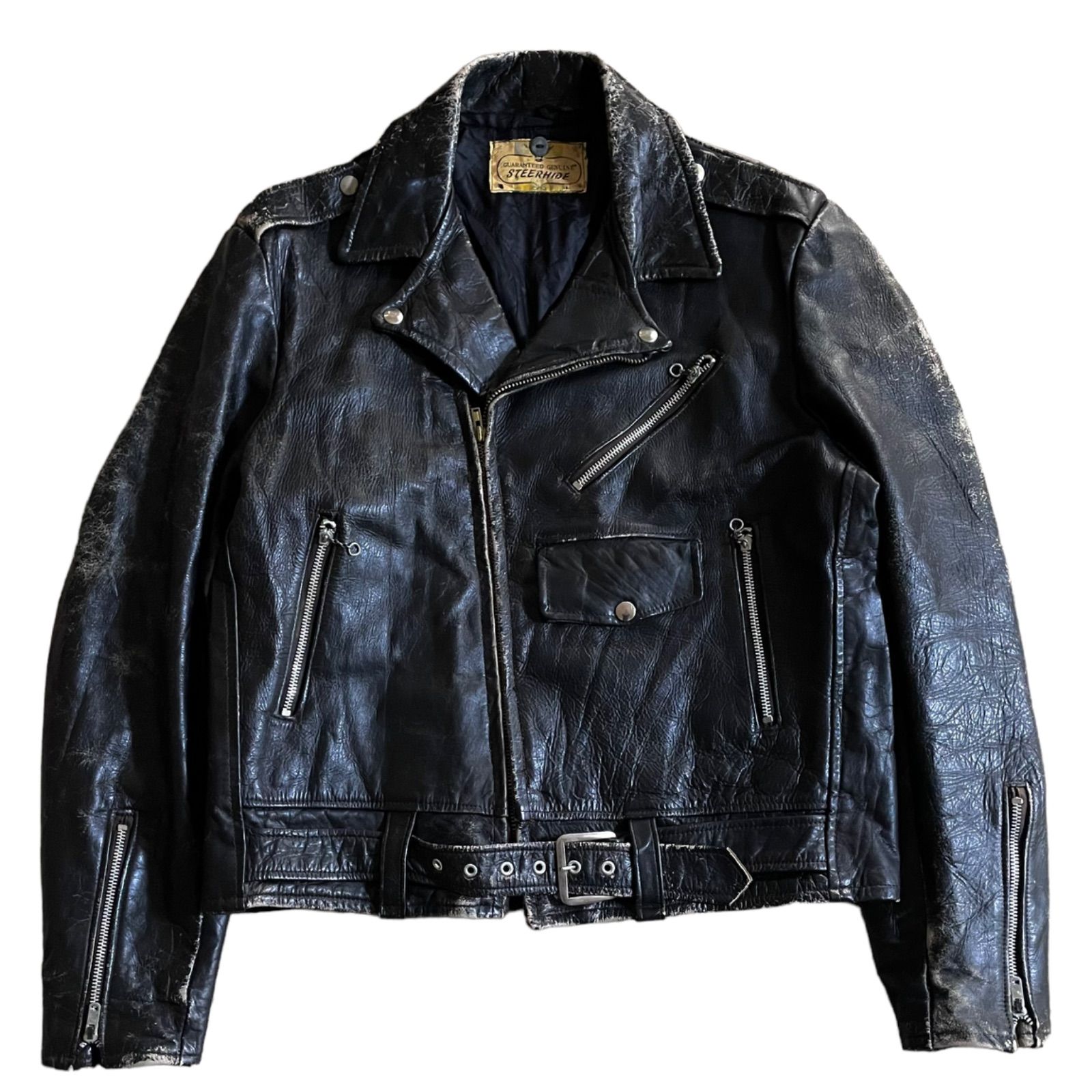 50's USA製 STEERHIDE ダブル ライダースジャケット　レザー