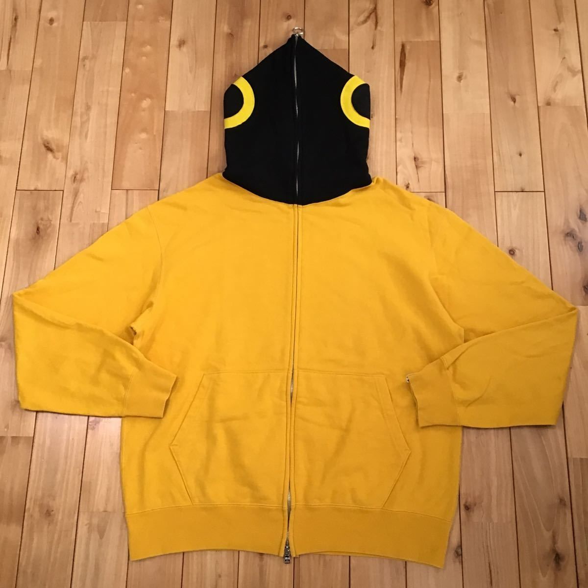 BAPE フィッシュ パーカー Lサイズ yellow a bathing ape fish full zip hoodie エイプ ベイプ  アベイシングエイプ