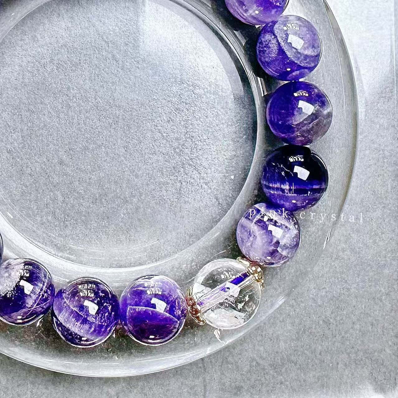 Moon Serenity アメジスト×クリスタル 天然石ブレスレット｜浄化 直感 安定 TALLINNNEXPO_COM