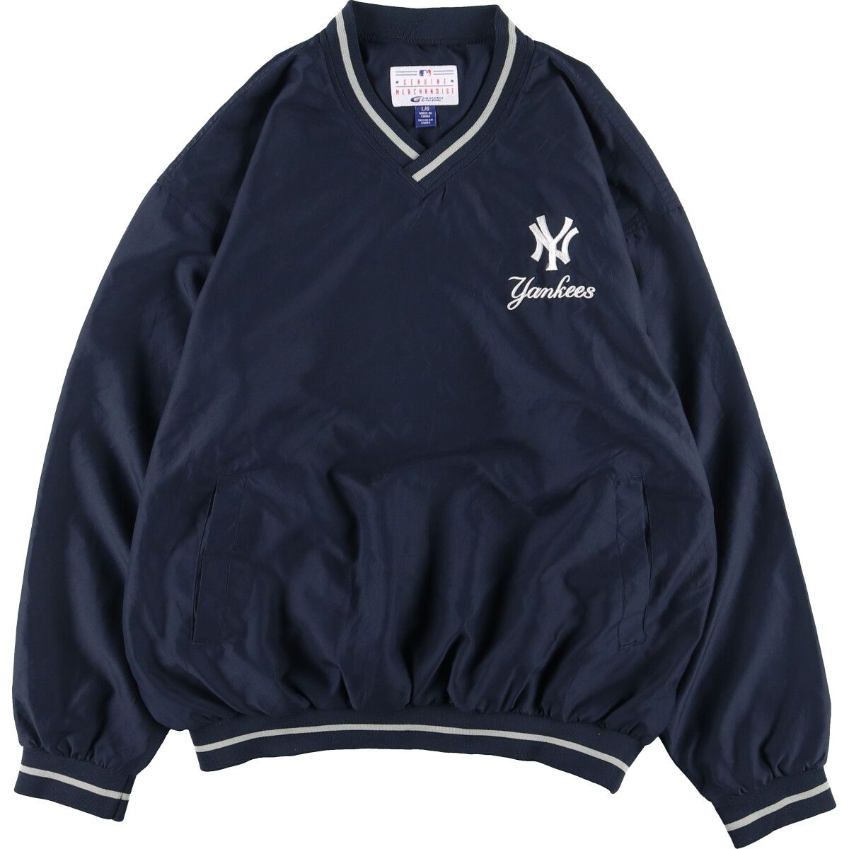 GENUINE MERCHANDISE ヤンキース　プルオーバー　ウォームアップ 古着 GENUINE MERCHANDISE MLB NEW YORK YANKEES ニューヨーク