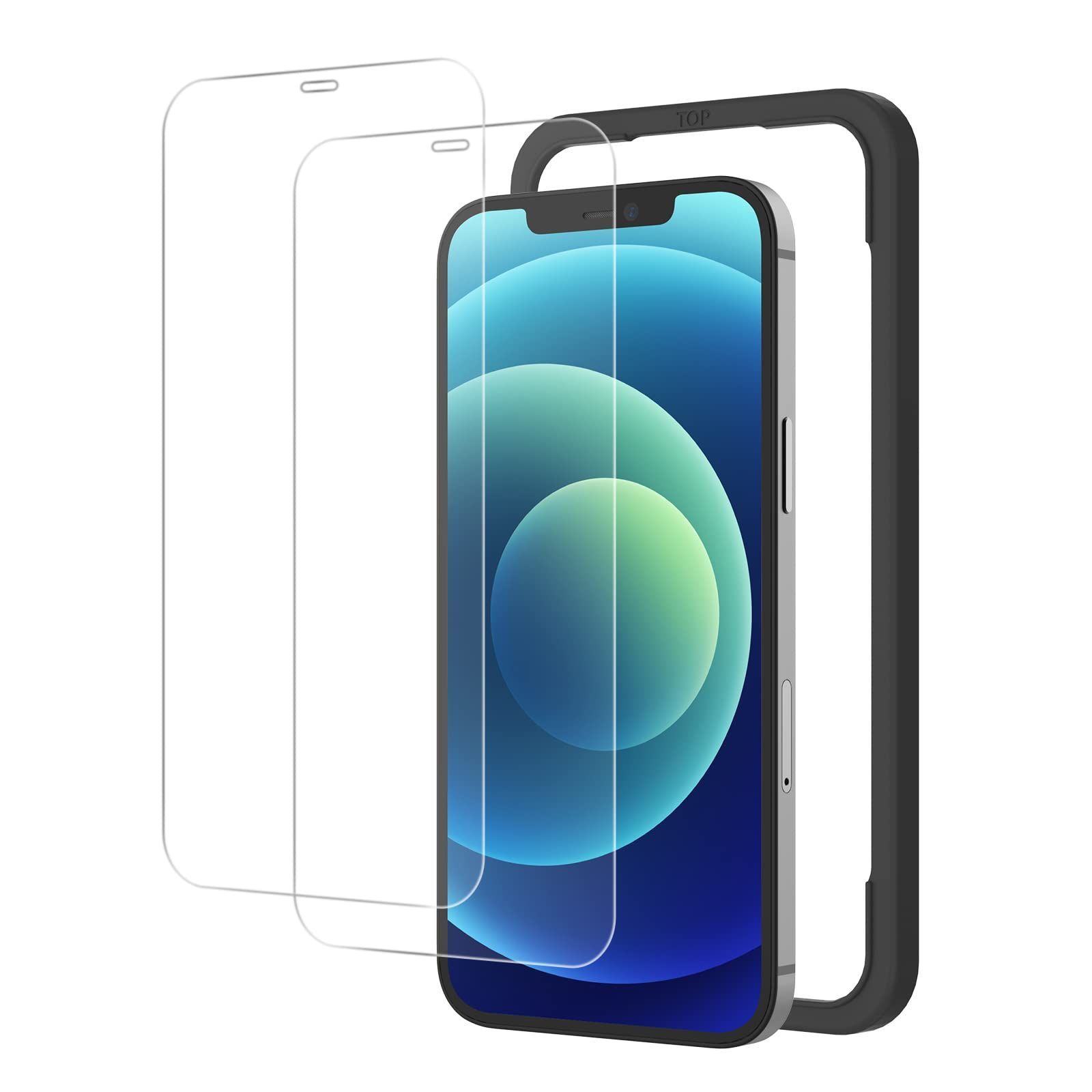 / iPhone12Pro 用 iPhone12 保護 フィルム ガラスフィルム ガイド枠付き 2枚セット NIMASO NSP20L177