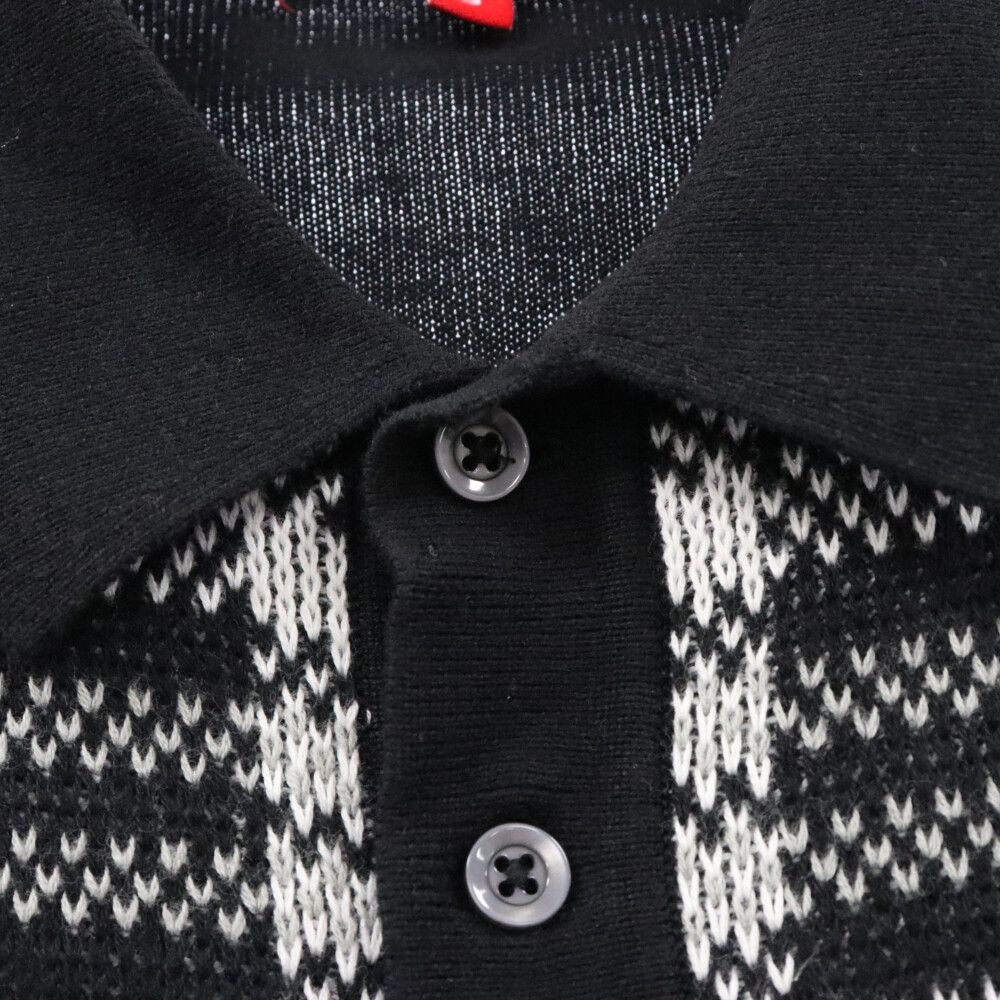 SUPREME (シュプリーム) 18SS Plaid Knit Polo ピルド チェック切り替え半袖ポロシャツ ブラック - メルカリ