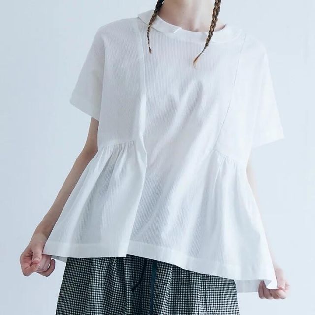 ♦︎極美品♦︎ MAGALI コットンドビー ウエストギャザープルオーバー MAGALI｜コットンドビー ウエストギャザー プルオーバー bl264