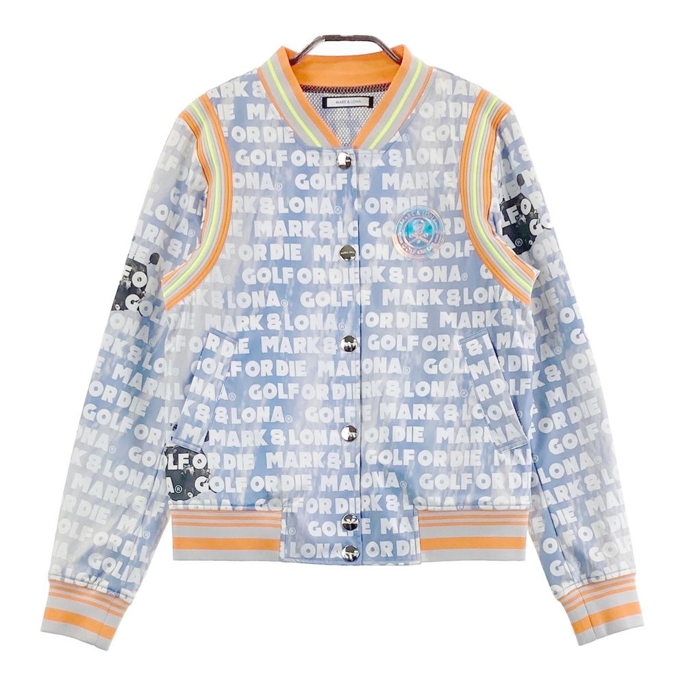 大得価，最新作 サイズ：38 MARKu0026LONA マークアンドロナ  裏メッシュジャケット SPACE LOGO ブルー系 [240001471912] ゴルフウェア レディース ストスト ジャケット