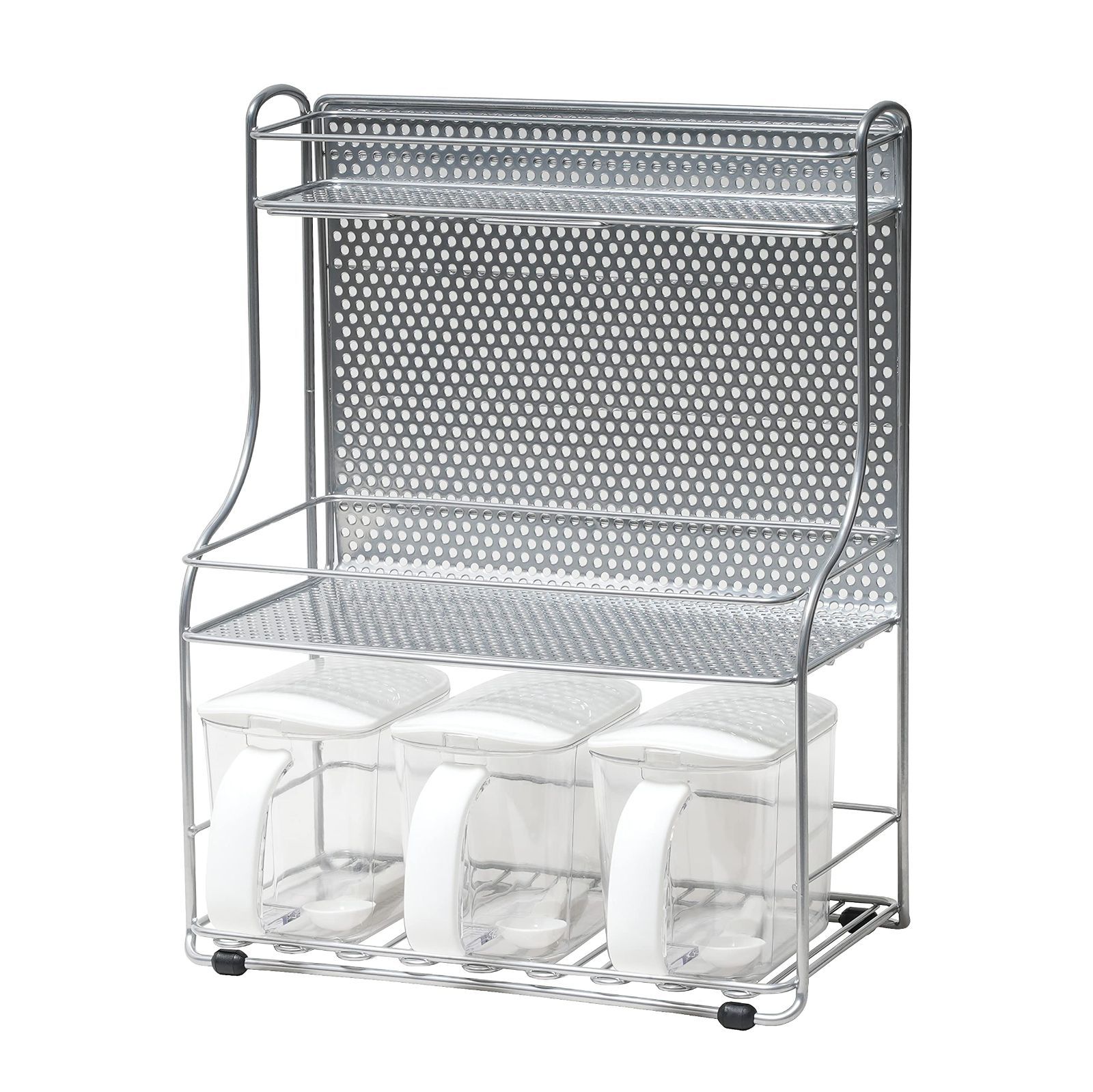 大特価』 スタンド 3段 調味料 H-7487 キッチンストレージ2 シルバー