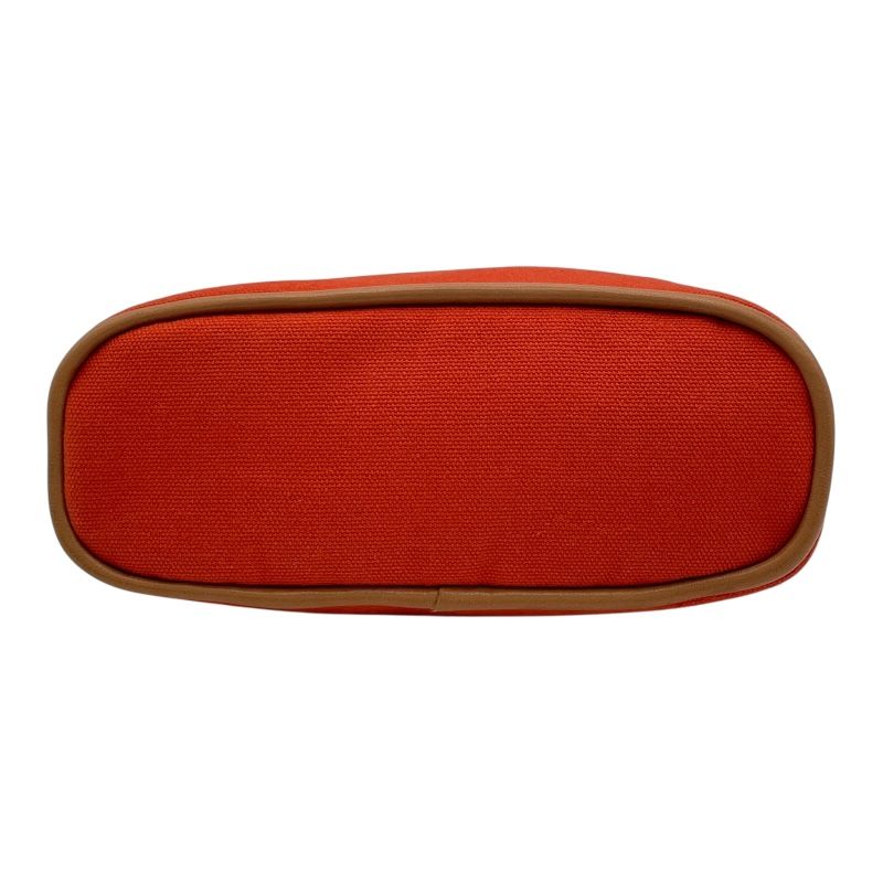 エルメス HERMES ボリードポーチ16 オレンジ SV金具 トワル レディース  