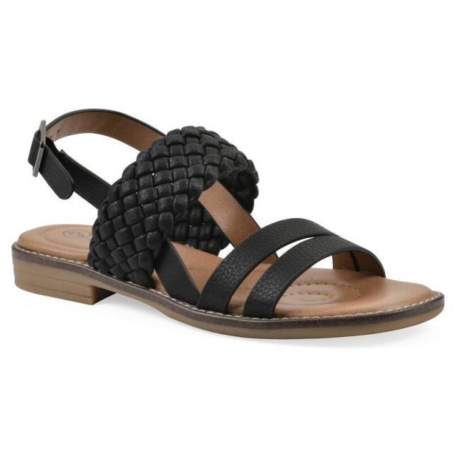 【送料無料】 ホワイトマウンテン レディース サンダル シューズ Cliffs by White Mountain Macaroni Women's Slingback Sandals Black Smooth