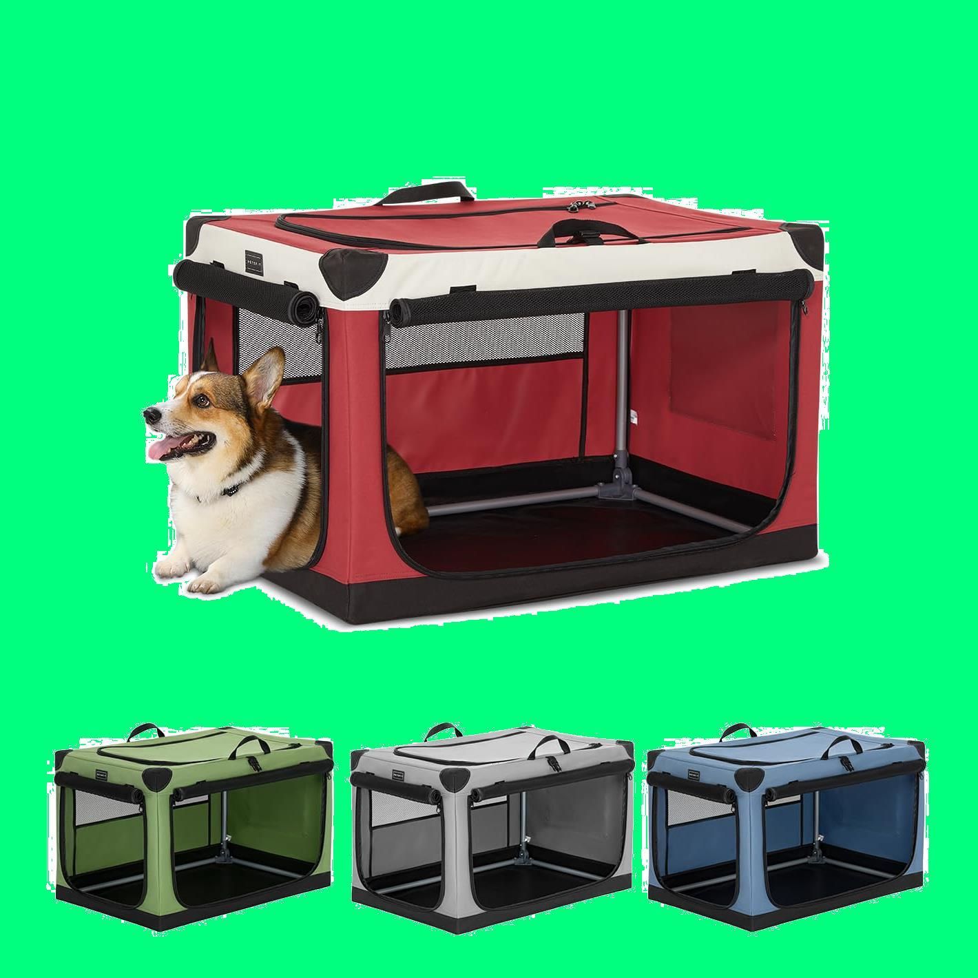 Petsfit 犬 ソフトクレート 犬用ソフトケージ 中型犬 小型犬 猫 76Hx50Wx48.5H cm ペットハウス ペットケージ ペットキャリー  犬ケージ 折りたたみ式 ドライブ お出かけ 持ち手付き 軽量 レッド M - メルカリ