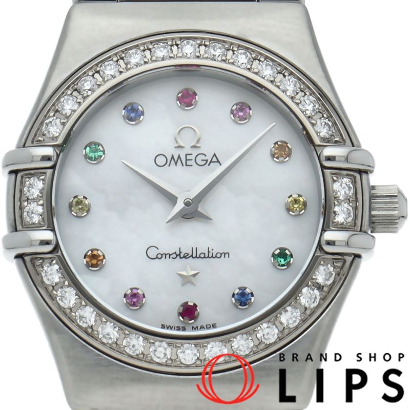 オメガ コンステレーション ミニ アイリス 22.5mm ダイヤベゼル シェル  
