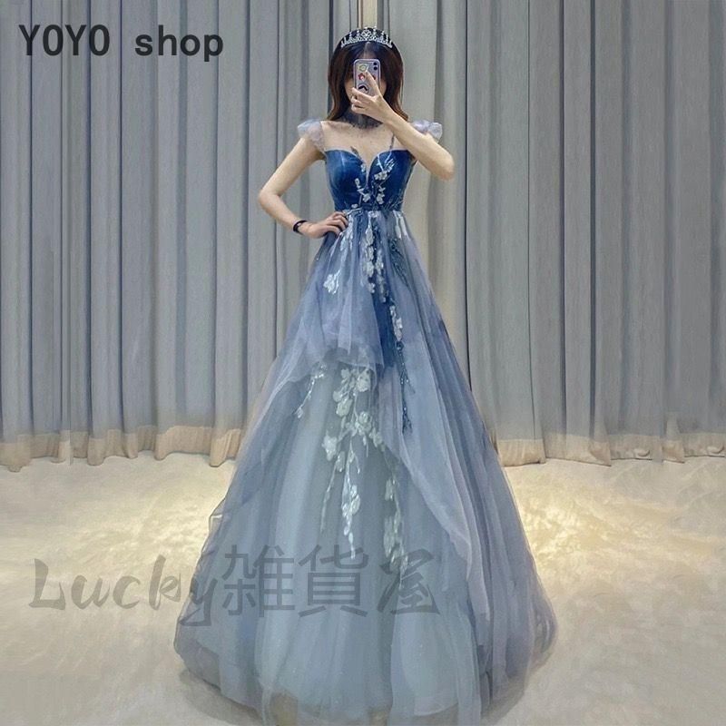 パーティードレス 結婚式 二次会　水色スリップドレス　ポンチョ チュール袖付き パーティードレス 結婚式 二次会 水色スリップドレス ポンチョ