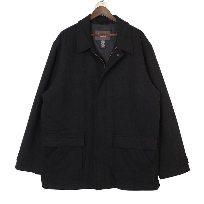 エディーバウアー ジップアップウールジャケット メンズUS-XL TALL チャコールグレー hjc-0021