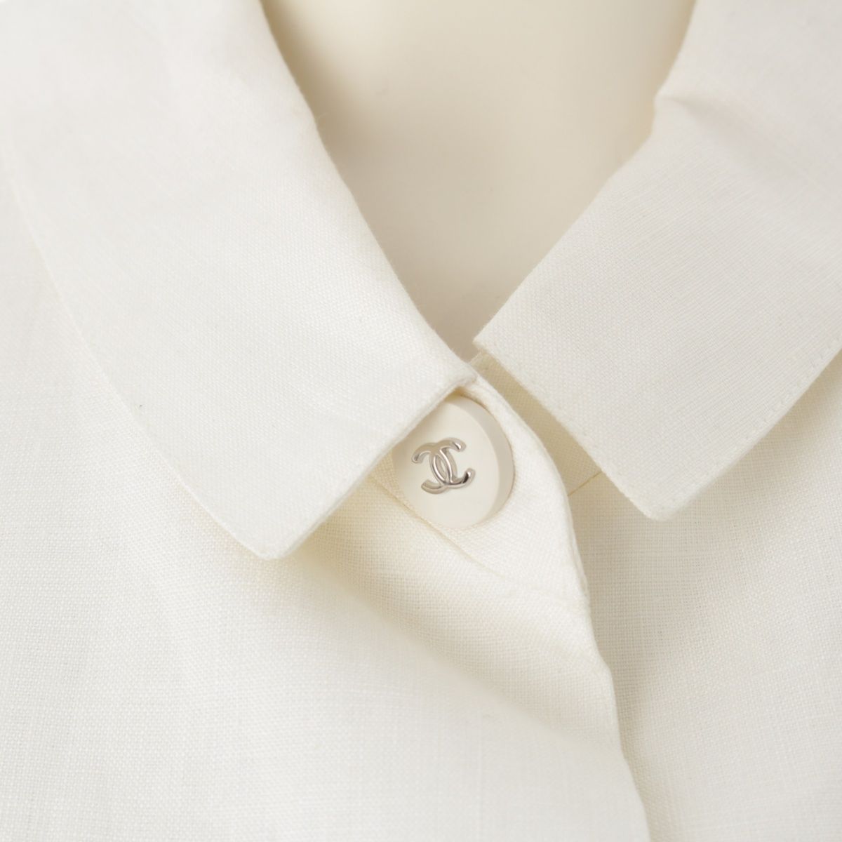 シャネル 96P ヴィンテージ リネン ココボタン ジレ ベスト  