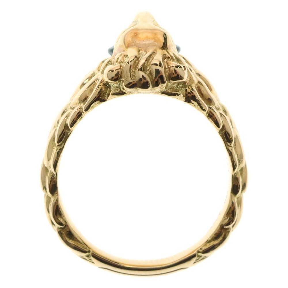 GUCCI (グッチ) K18YG ライオンヘッド クロムダイオプサイドリング  