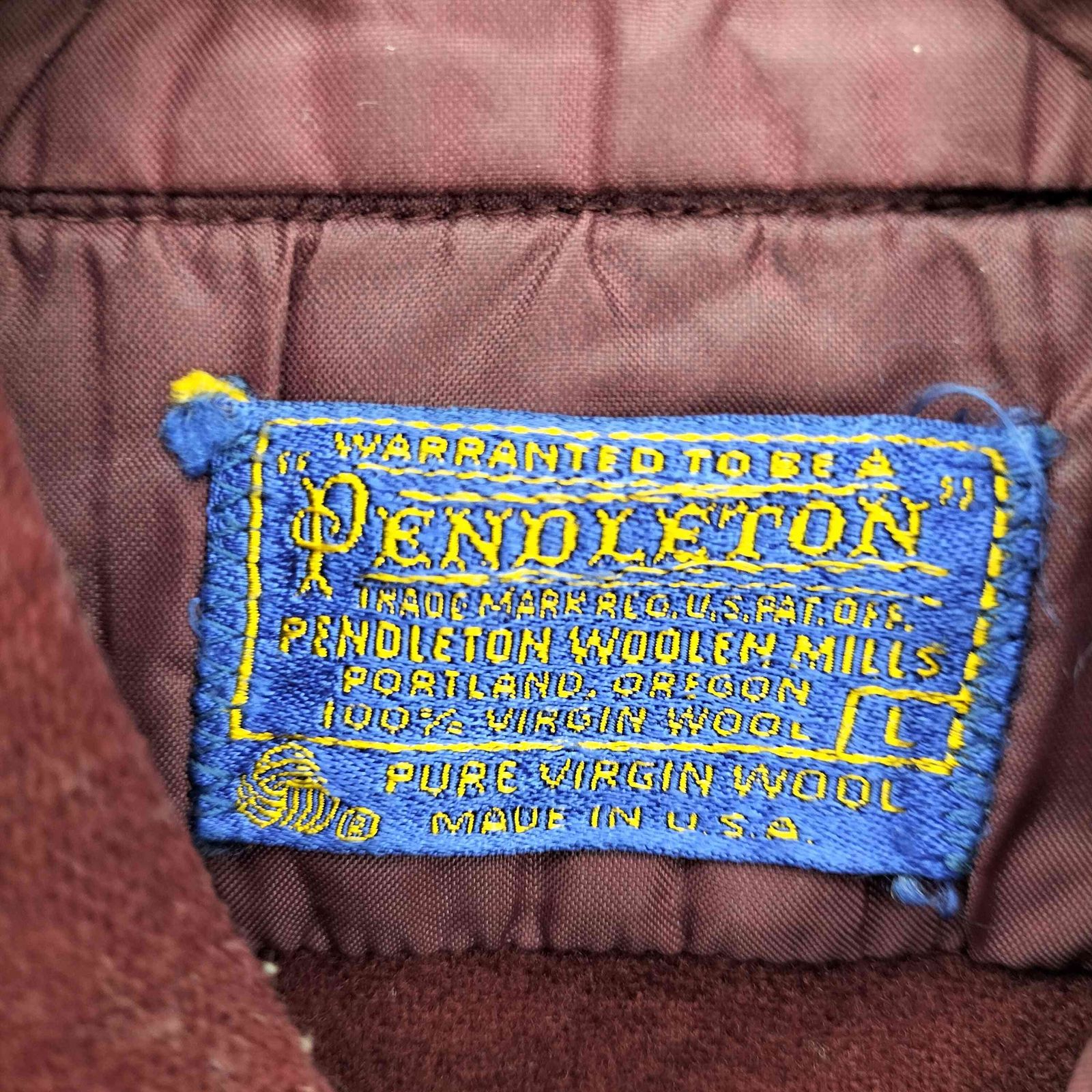 ペンドルトン PENDLETON 70S USA製 VIRGIN WOOL デカ襟 フラップ 