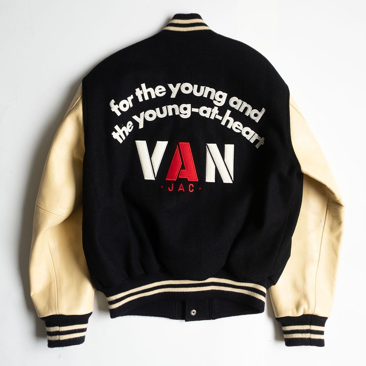 VAN JACKET スタジャン グリーン 袖レザー Lサイズ 希少✨VAN JACKET