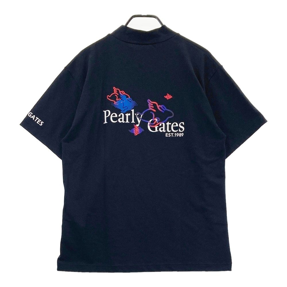 【TSI正規品】パーリーゲイツ サイズ0 ハイネック 半袖ワンピース 新品】PEARLY GATES ワンピース 半袖モックネック ゴルフウェア 青