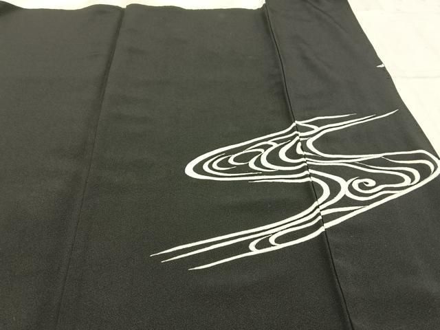 平和屋着物□豪華黒留袖 中国三大刺繍 相良刺繍 駒刺繍 流水鶴文