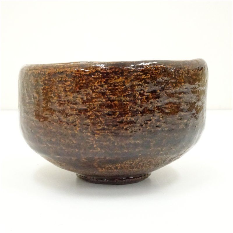 【大樋窯変 伊豆蔵正次】茶碗 茶道具 和食器 骨董 九谷焼 共箱 茶器 陶器 大樋焼 撫山窯 伊豆蔵正次造 赤窯変茶碗（共箱）