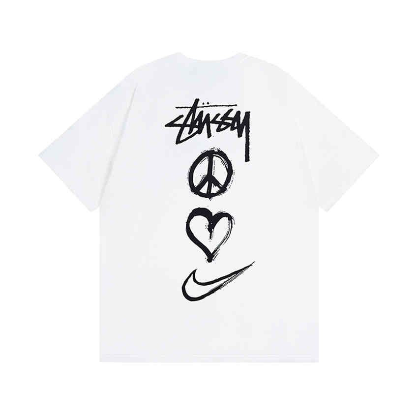 XB885襟ロゴSTUSSY x NIKE半袖 Tシャツ 純綿 新品未使用 男女兼用 ...