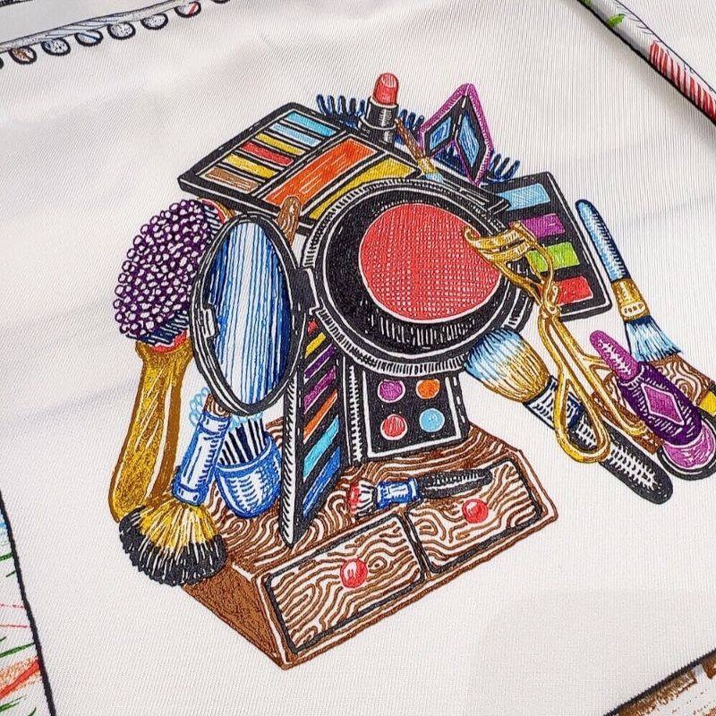 エルメス HERMES カレ90 CHEVALO SCOPE シュヴァルスコープ 2025SS ホワイト|マルチ シルク レディース スカーフ