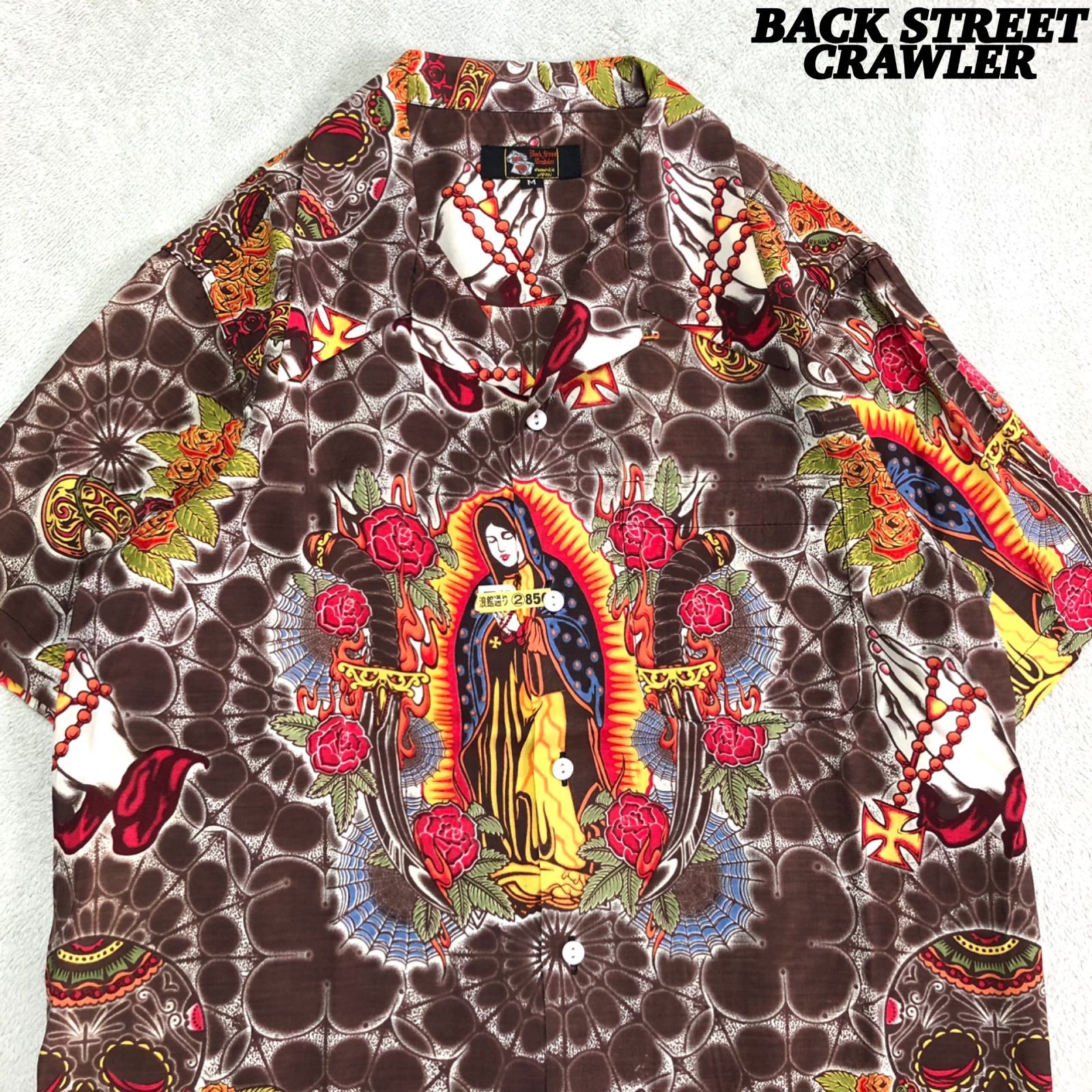 backstreet crawler レーヨン100% 刺繍シャツ アロハシャツ backstreet crawler レーヨン100% 刺繍シャツ アロハシャツ