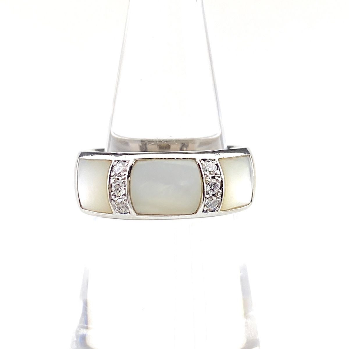 タサキ TASAKI シェル デザインリング プラチナ 指輪 メレダイヤ  