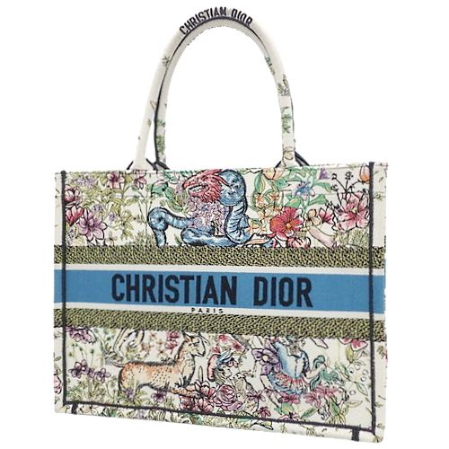 CHRISTIAN DIOR ブックトート スモール ハンドバッグ キャンバス レディース