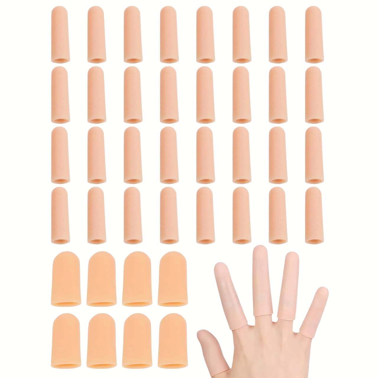 Rimikuru 指サック 指サポーター 指 保護 サック 保護キャップ 指ガード 手指サポーター 肌色 シリコンあかぎれ ひび割れ 指カバー (80個セット) [80個セット]
