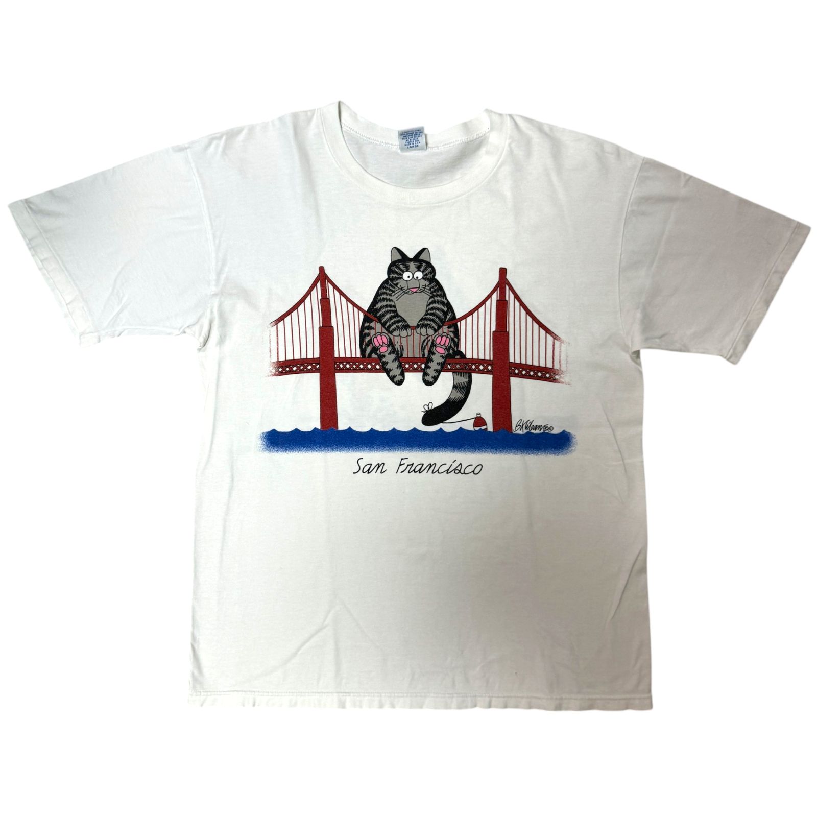 90s Kliban Cat Fat Cat crazy shirt Tシャツ Lサイズ クリバン